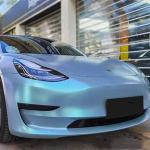 Ravoony Plus Matte Diamond Grey Blue Car Vinyl Wrap