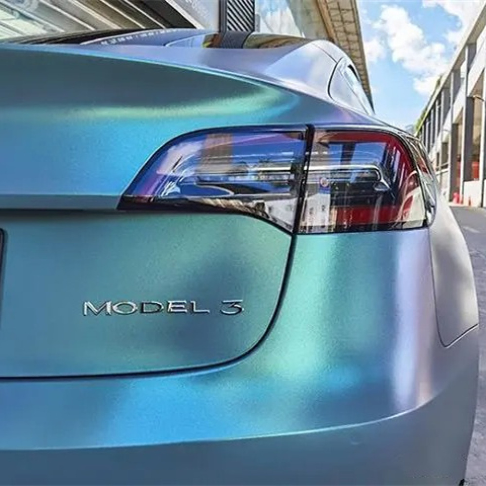 Ravoony Plus Matte Diamond Grey Blue Car Vinyl Wrap