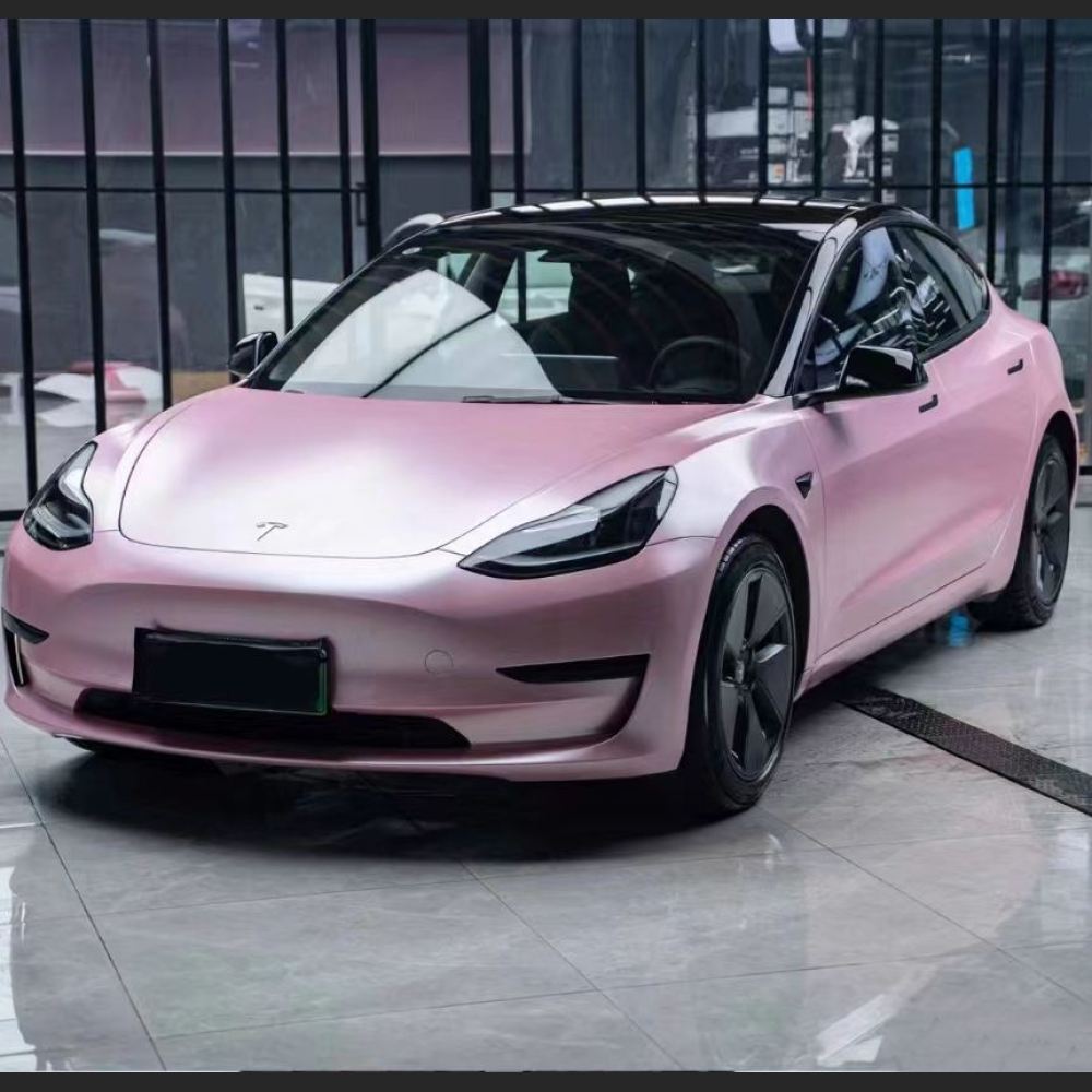 Ravoony Plus Pure Metal Cherry Pink Car Vinyl Wrap