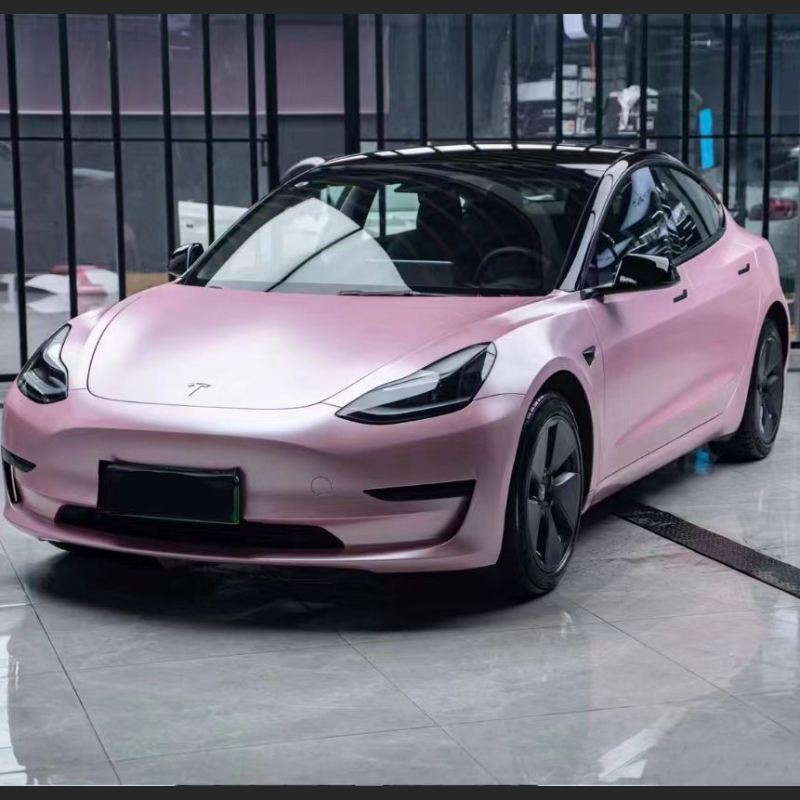 Ravoony Plus Pure Metal Cherry Pink Car Vinyl Wrap