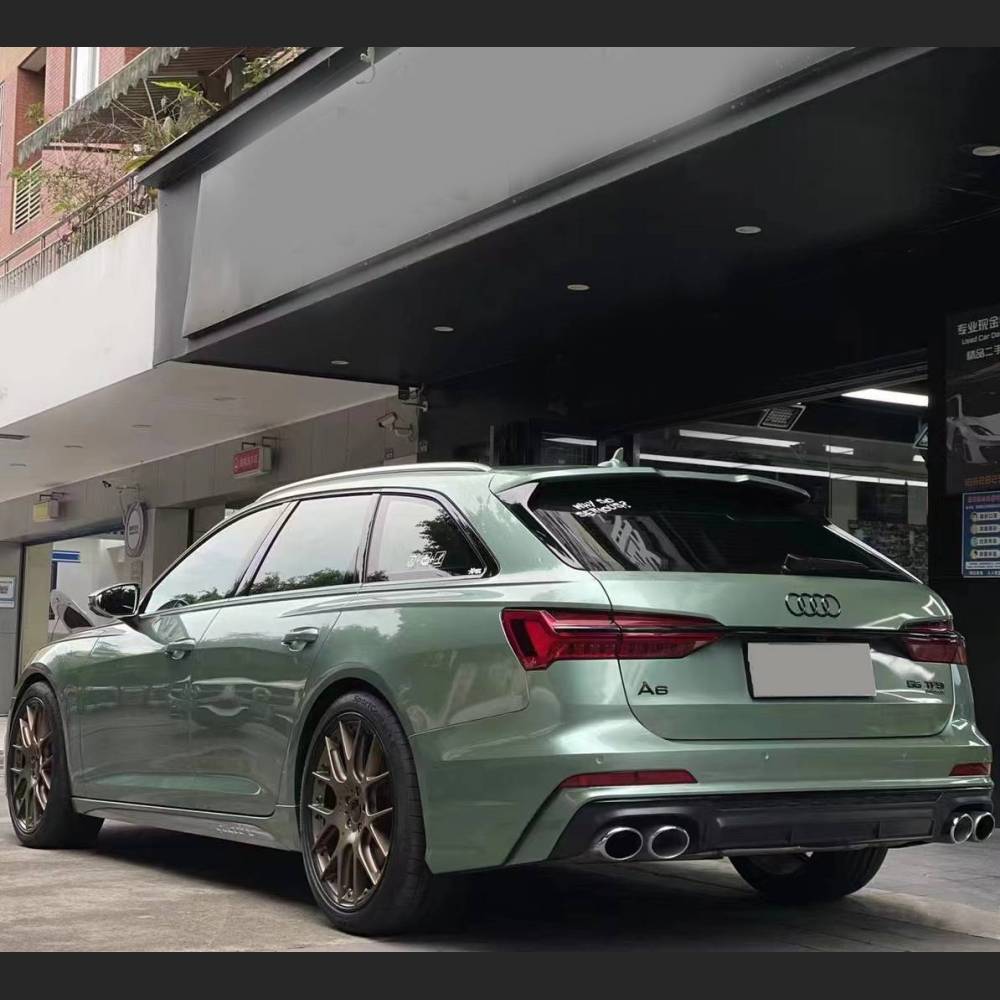 Ravoony Plus Ferrari Gloss Verde Francesca Green Vinyl Car Wrap Audi A6 Wrap