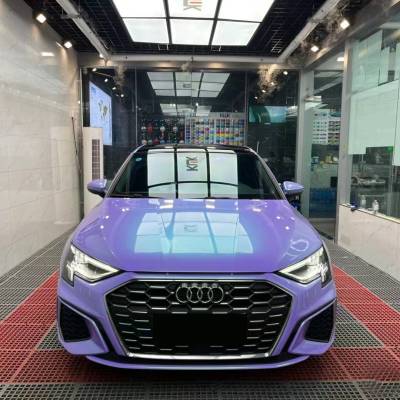 Ravoony Plus Twin Candy Purple Green Car Wrap Audi A3L Wrap 02