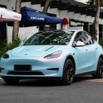 Ravoony Plus PET Matte Twin Pink Blue Car Vinyl Wrap
