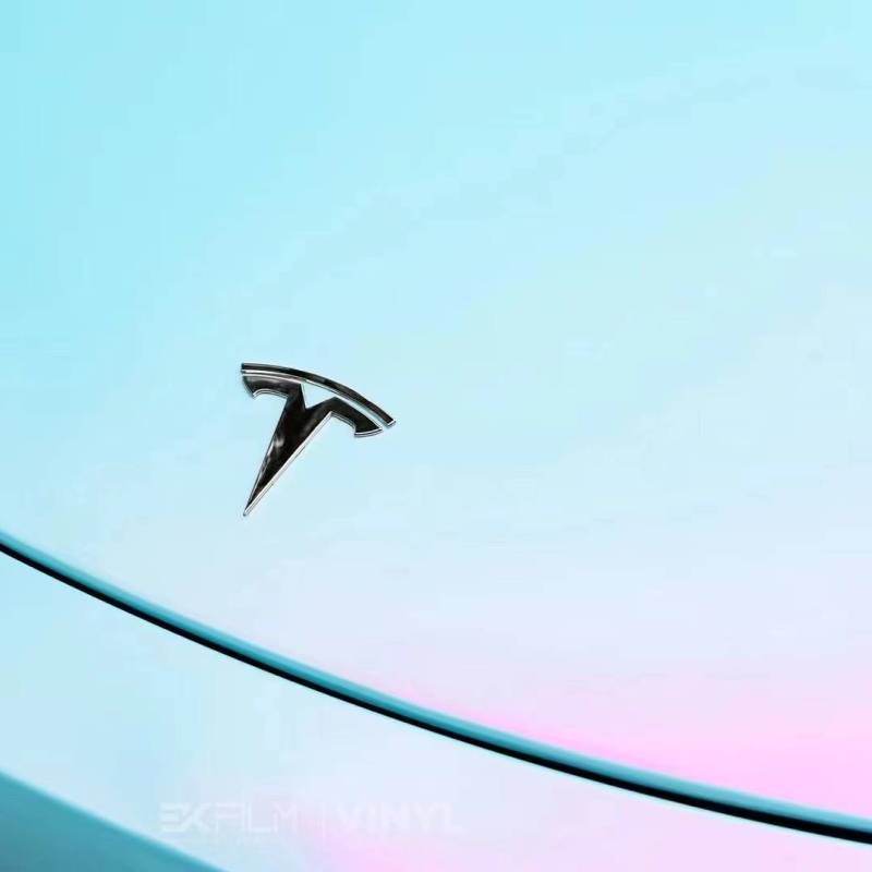 Ravoony Plus PET Matte Twin Pink Blue Car Vinyl Wrap
