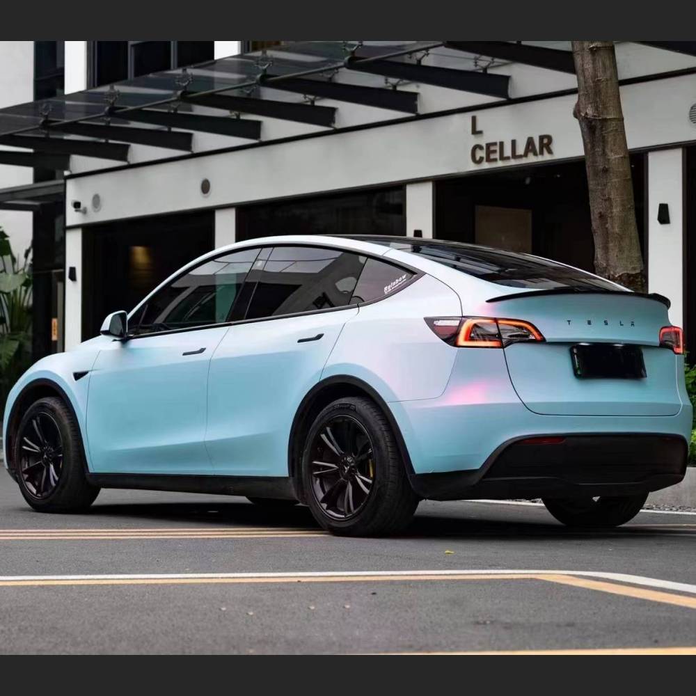 Ravoony Plus PET Matte Twin Pink Blue Car Vinyl Wrap