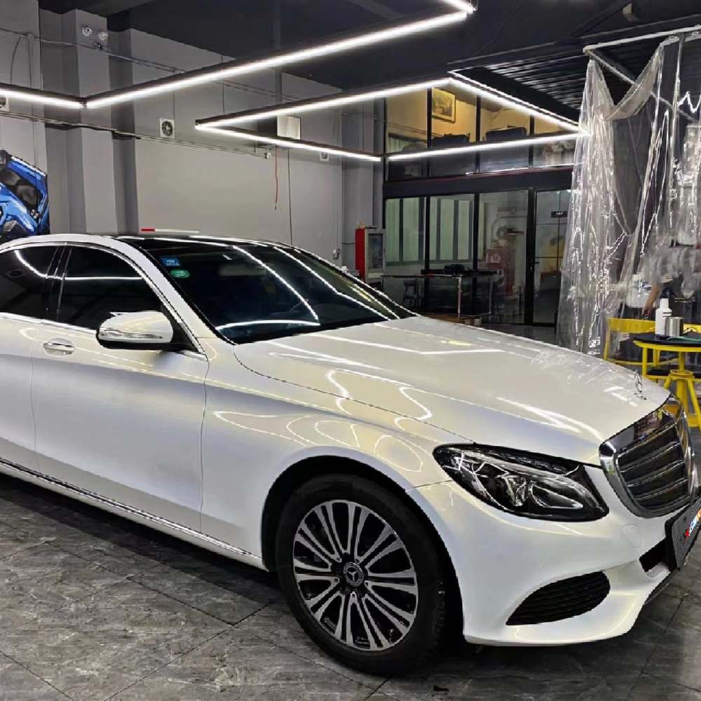  Ravoony Plus Glossy White to Gold Car Wrap