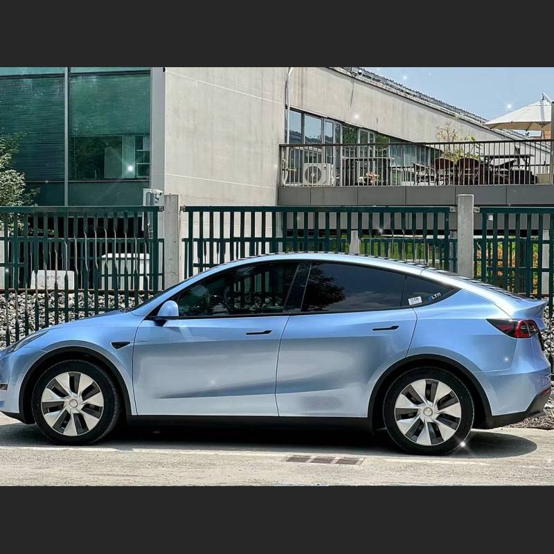 Ravoony Plus Glossy Metal Paint Mist Blue Car Wrap