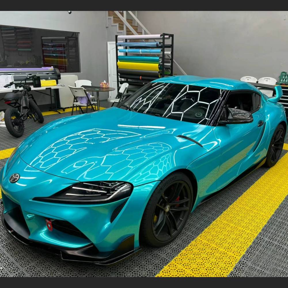 Ravoony Plus Gloss Metal Paint Lake Blue Car Wrap
