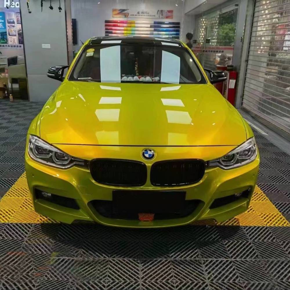 Ravoony Basic Glossy Metallic BMW M4 Paint Lemon Yellow Car Wrap