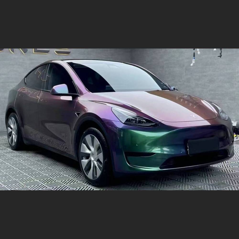 Ravoony Plus PET Glossy Metallic Green Galaxy Car Vinyl Wrap