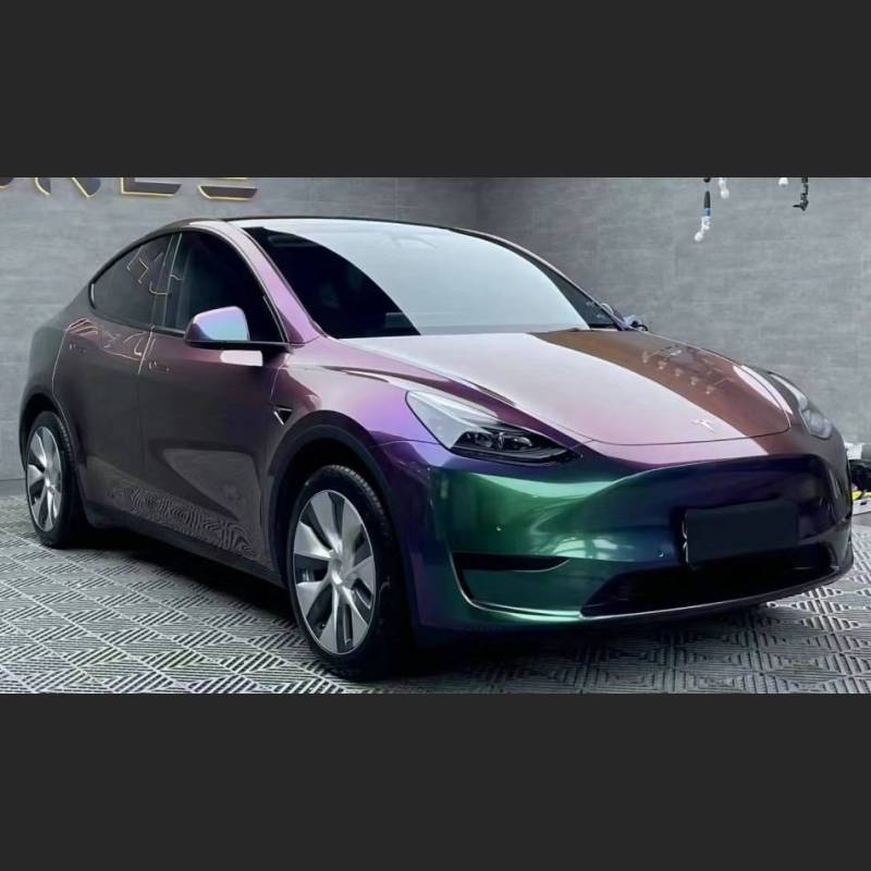 Ravoony Plus PET Glossy Metallic Green Galaxy Car Vinyl Wrap