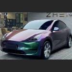 Ravoony Plus PET Glossy Metallic Green Galaxy Car Vinyl Wrap