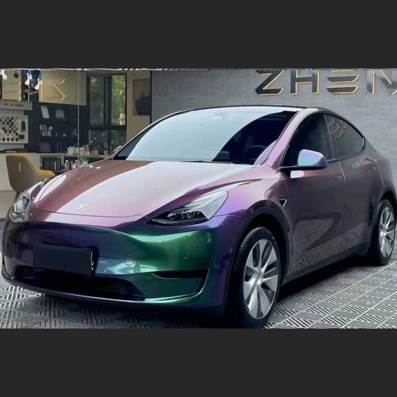 Ravoony Plus PET Glossy Metallic Green Galaxy Car Vinyl Wrap