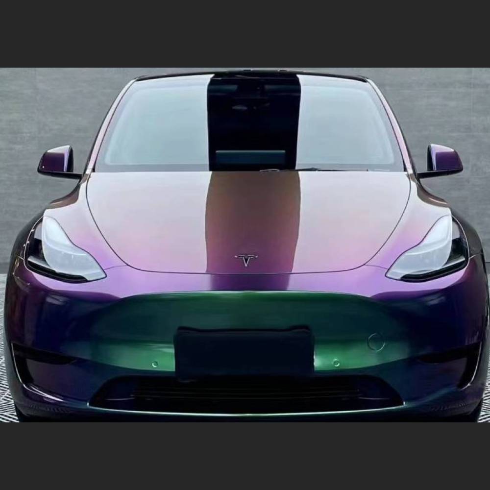 Ravoony Plus PET Glossy Metallic Green Galaxy Car Vinyl Wrap