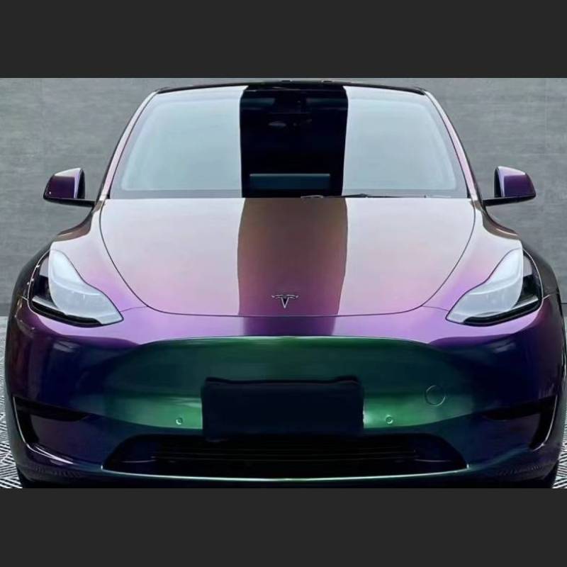Ravoony Plus PET Glossy Metallic Green Galaxy Car Vinyl Wrap