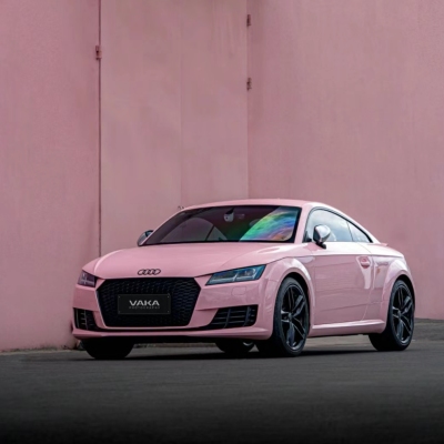 Ravoony Basic Gloss Crystal Peach Pink Car Vinyl Wrap 02
