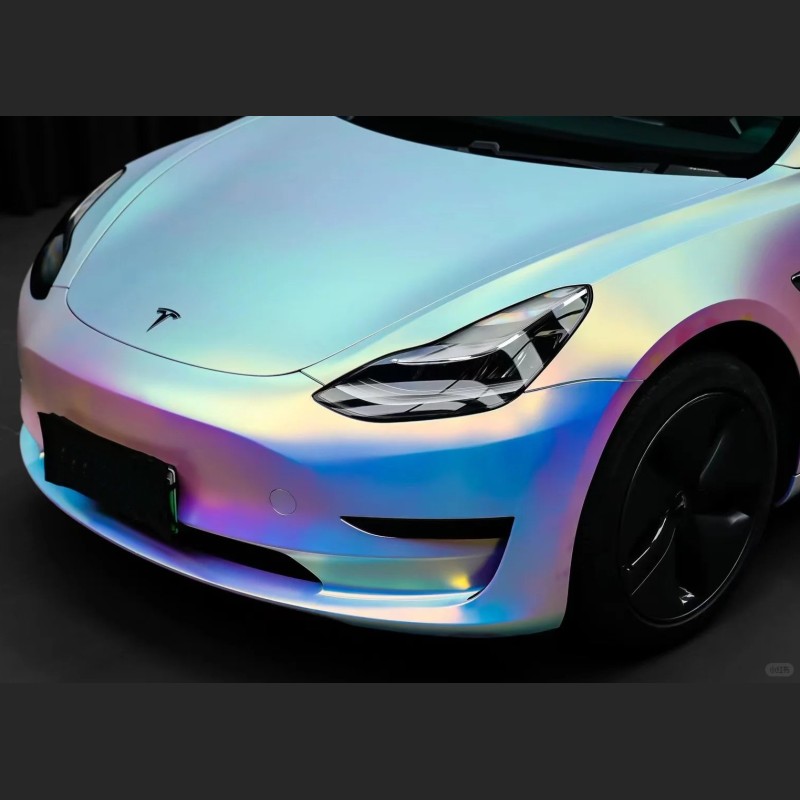Time-Limited Sale Ravoony Plus Matte Holographic Rainbow Neo Chrome Car Vinyl Wrap