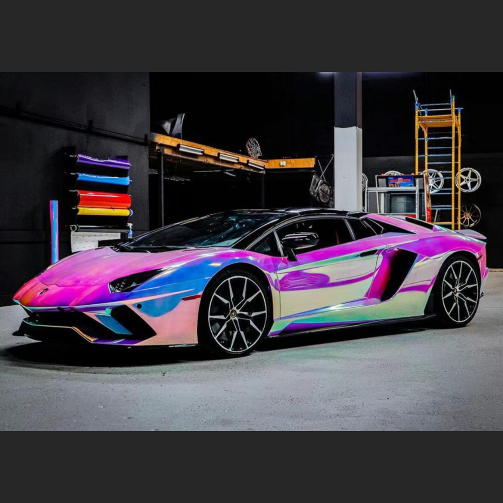 Ravoony Plus Super Gloss Holographic Rainbow Neo Chrome Car Vinyl Wrap