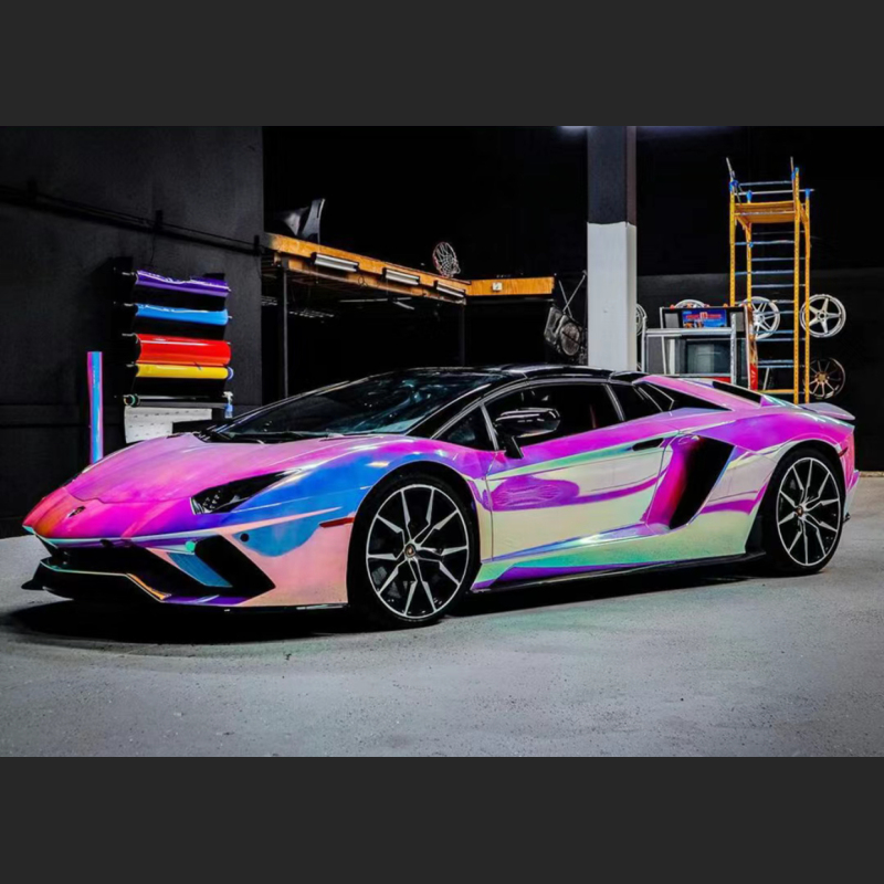 Ravoony Plus Super Gloss Holographic Rainbow Neo Chrome Car Vinyl Wrap