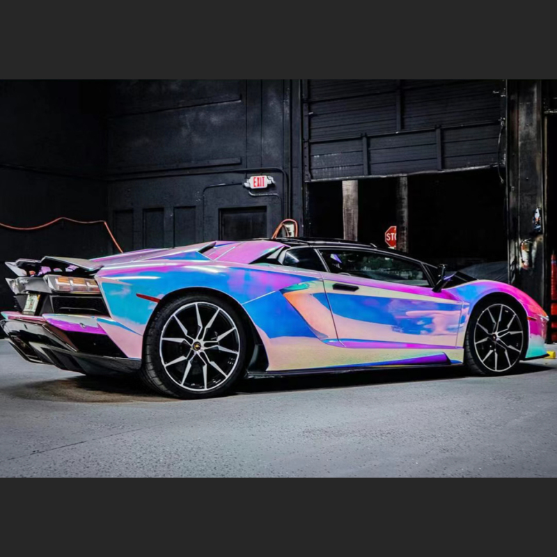 Ravoony Plus Super Gloss Holographic Rainbow Neo Chrome Car Vinyl Wrap