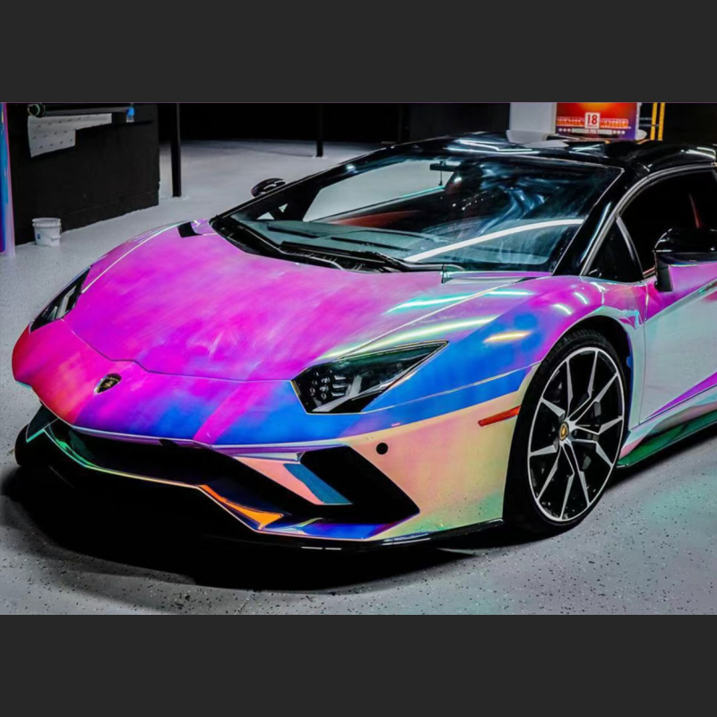 Ravoony Plus Super Gloss Holographic Rainbow Neo Chrome Car Vinyl Wrap