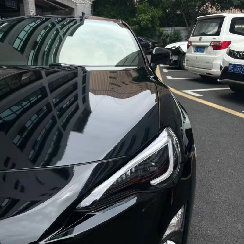 Ravoony Basic Glossy Crystal Black Car Vinyl Wrap