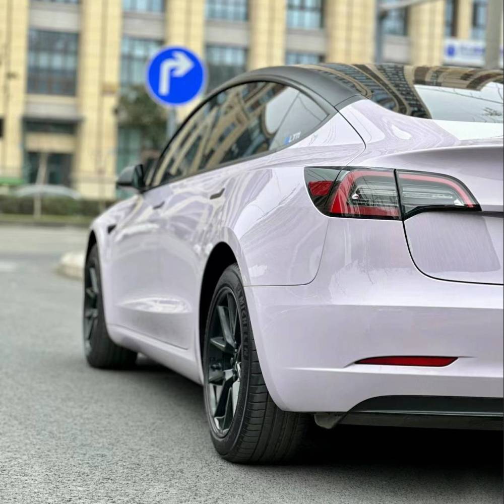 Ravoony Plus PET Glossy Haze Grey Purple Car Wrap
