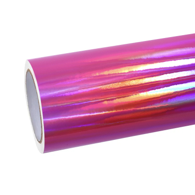 Ravoony Plus Glossy Rainbow Neo Chrome Laser Pink Car Vinyl Wrap 01