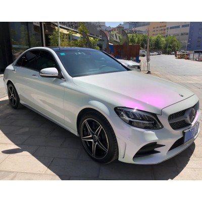 Ravoony Plus Glossy White to Purple Vinyl Car Wrap 02