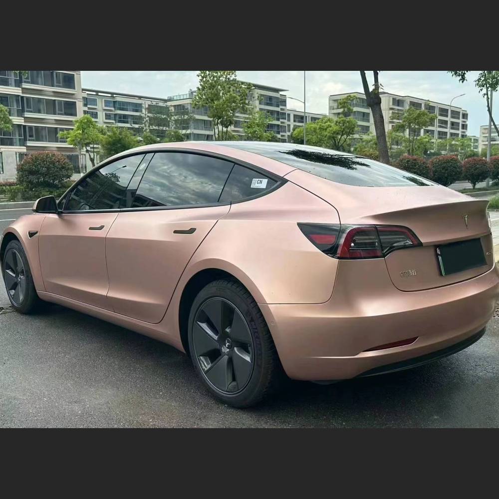 Ravoony Plus Pure Metallic Rose Gold Car Vinyl Wrap
