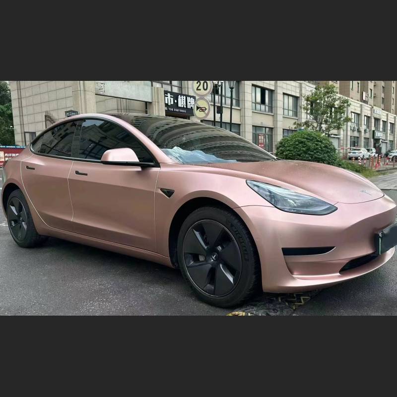 Ravoony Plus Pure Metallic Rose Gold Car Vinyl Wrap