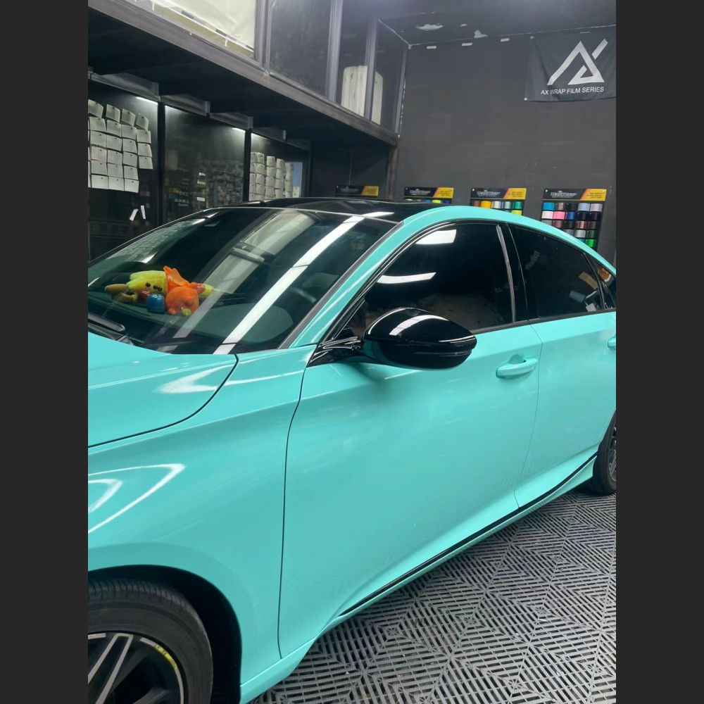 Ravoony Basic Glossy Tiffany Blue Car Vinyl Wrap