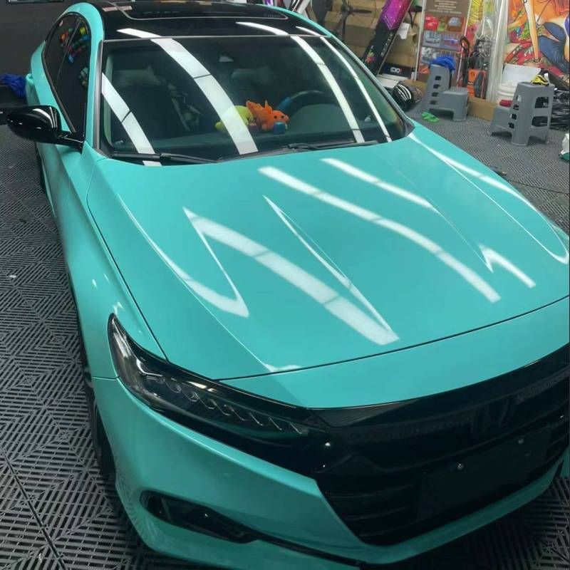 Ravoony Basic Glossy Tiffany Blue Car Vinyl Wrap