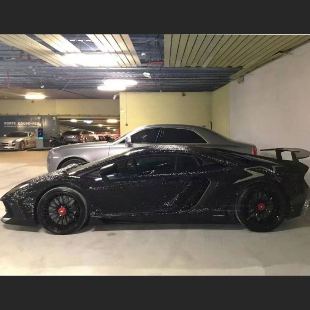 Ravoony Plus Super Glitter Black Car Vinyl Wrap
