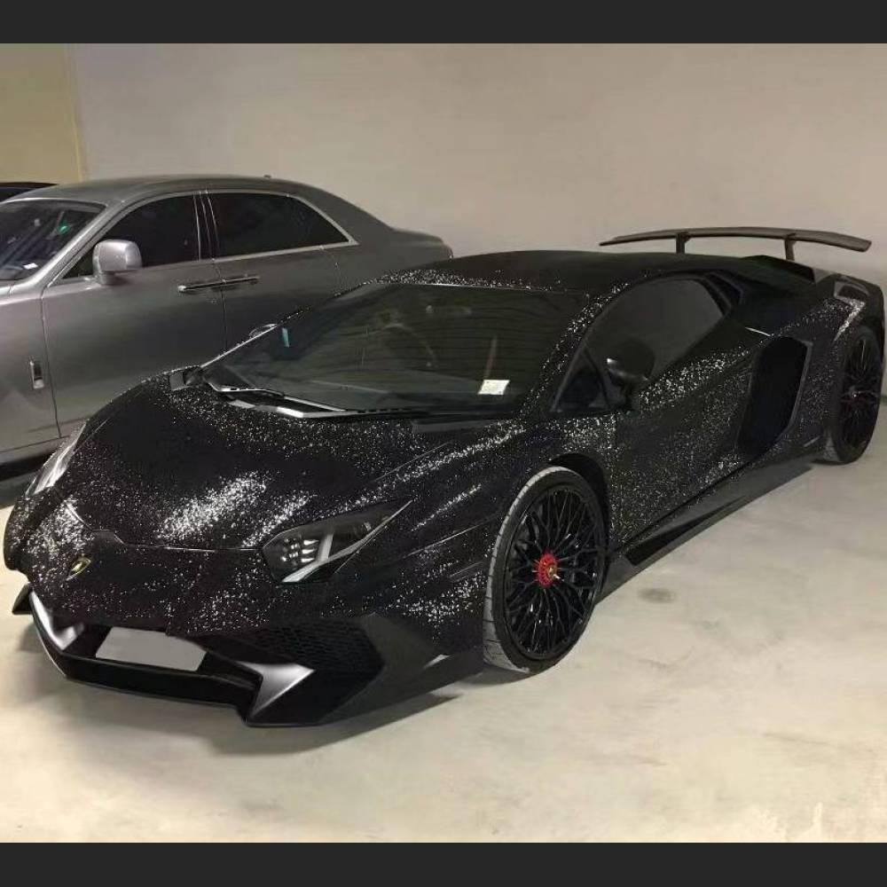 Ravoony Plus Super Glitter Black Car Vinyl Wrap