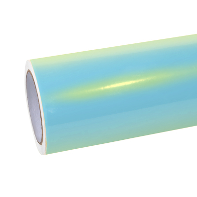 Ravoony Basic Glossy Magic Gold Blue Vinyl Car Wrap 01