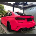 Ravoony Plus Ultimate Flat Fluorescent Pink Car Vinyl Wrap BMW 3 Series Wrap