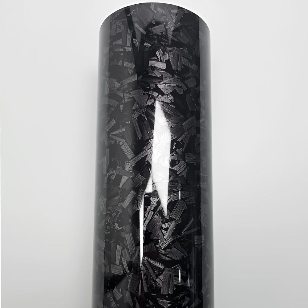 Ravoony Plus PET Gloss Carbon Fiber Forging Black Vinyl Wrap
