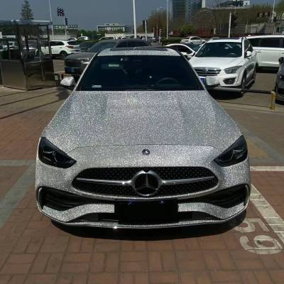 Ravoony Plus Super Glitter Silver Car Vinyl Wrap 02
