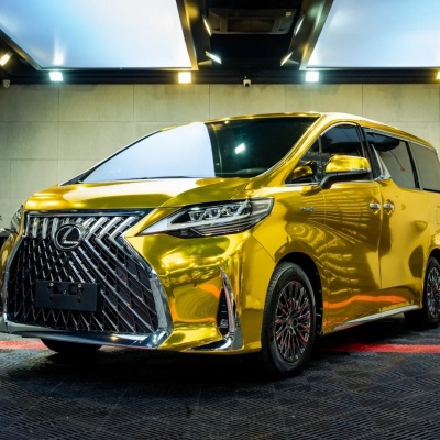 Ravoony Basic Yellow Gold Chrome Vinyl Car Wrap 02