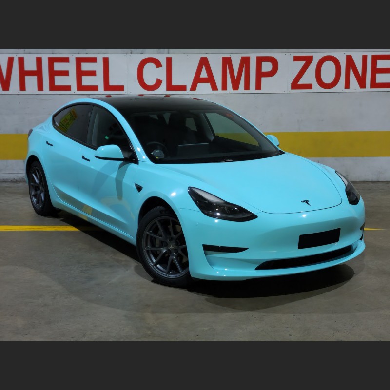 Ravoony Plus PET Gloss Crystal Tanager Blue Car Vinyl Wrap