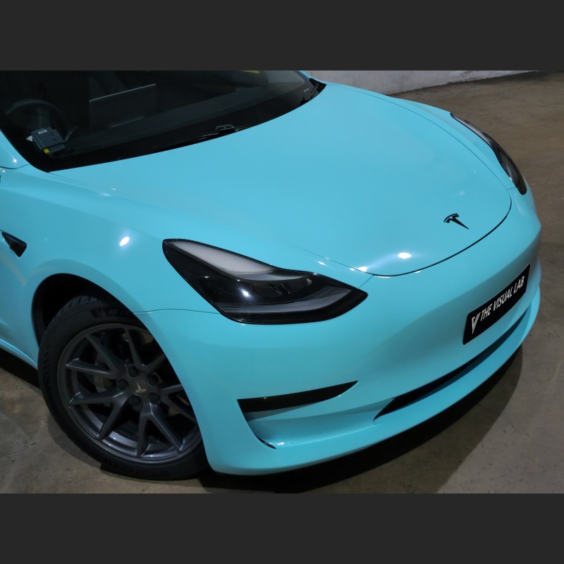 Ravoony Plus PET Gloss Crystal Tanager Blue Car Vinyl Wrap