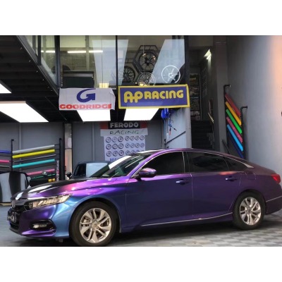 Ravoony Plus Chameleon Purple Red Vinyl Car Wrap 02