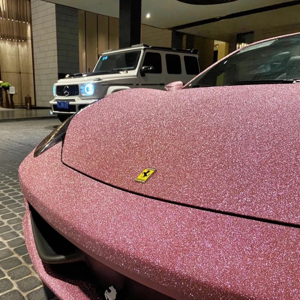 Ravoony Plus Super Glitter Pink Car Vinyl Wrap