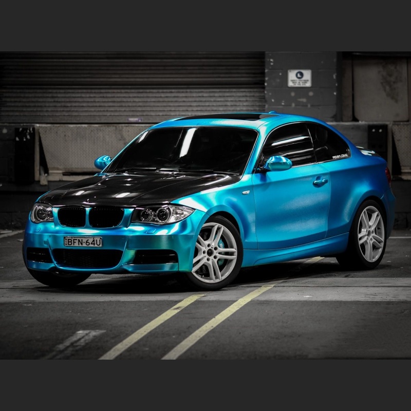 Ravoony Plus Glossy Metallic Atomic Cyan Car Vinyl Wrap