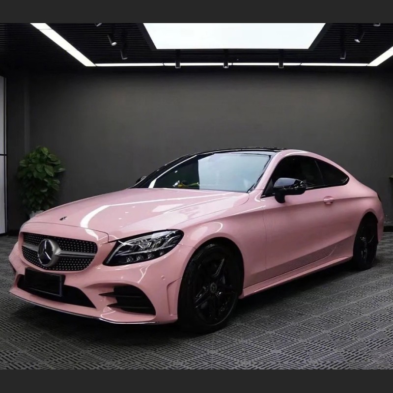 Ravoony Plus PET Gloss Crystal Peach Pink Car Vinyl Wrap