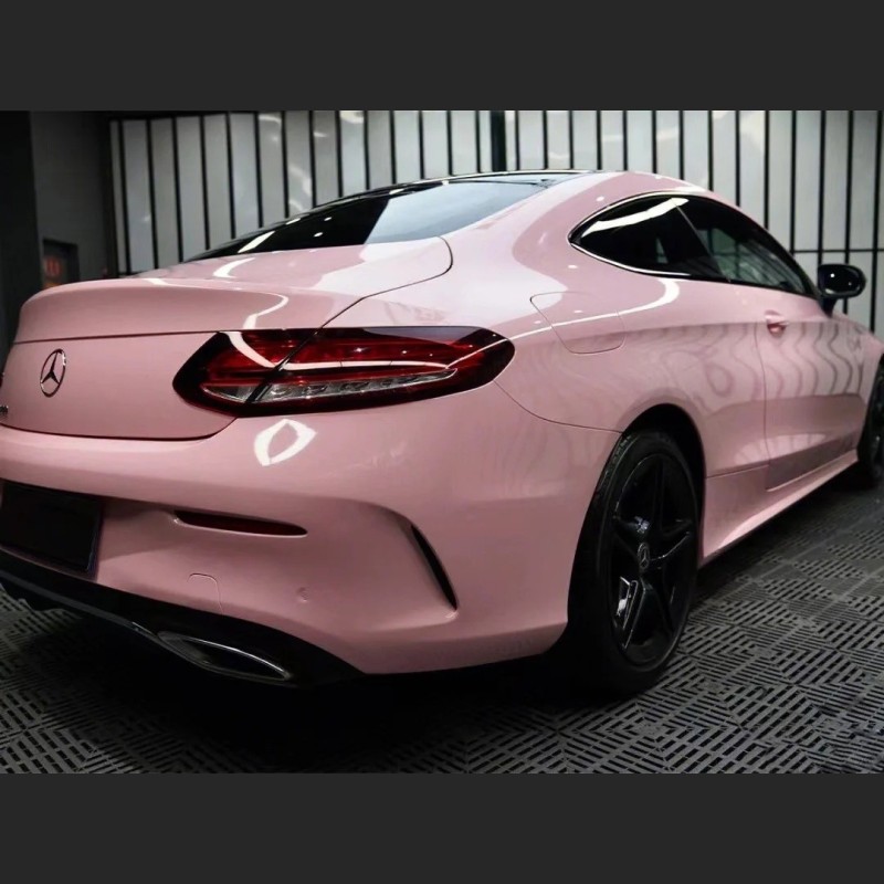 Ravoony Plus PET Gloss Crystal Peach Pink Car Vinyl Wrap