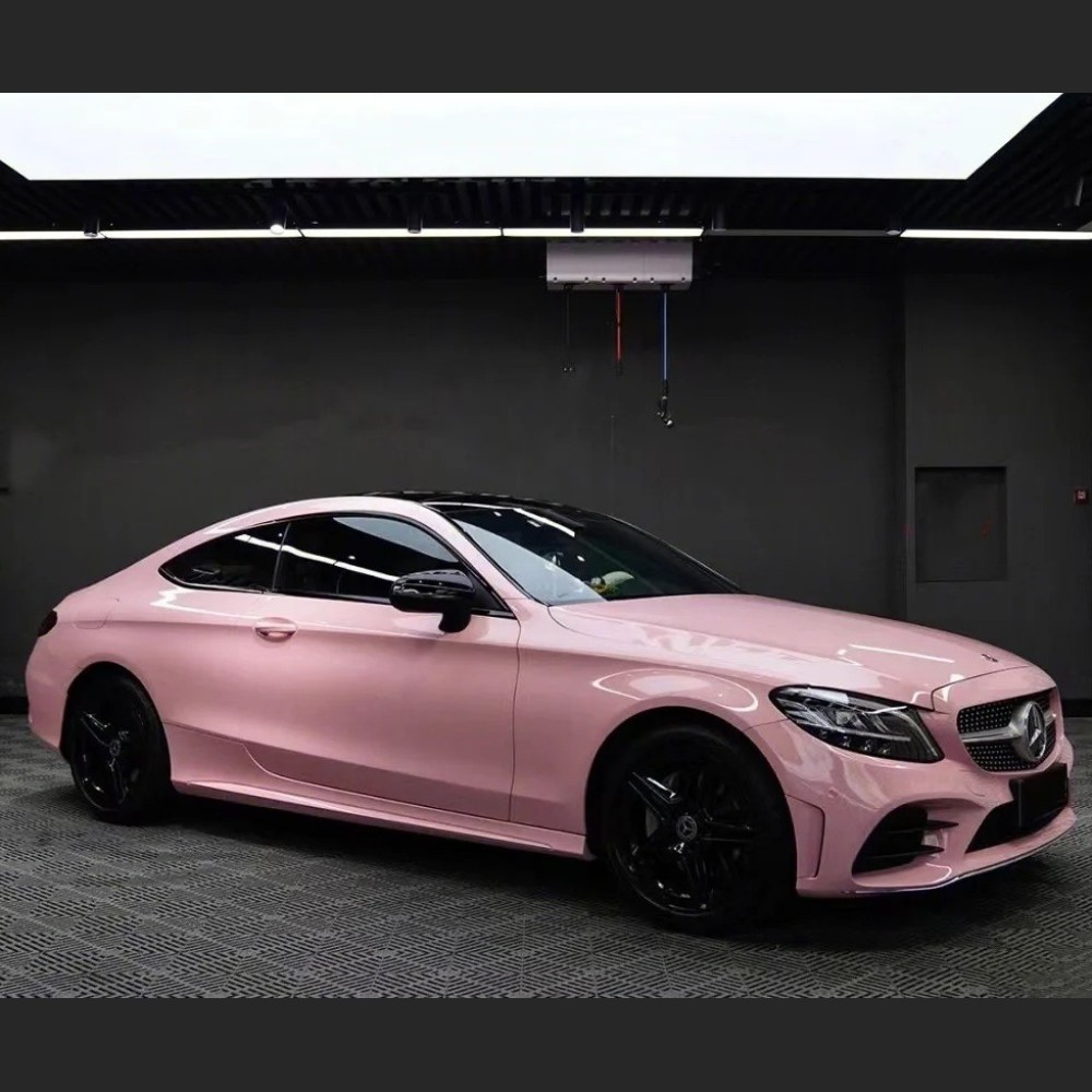 Ravoony Plus PET Gloss Crystal Peach Pink Car Vinyl Wrap