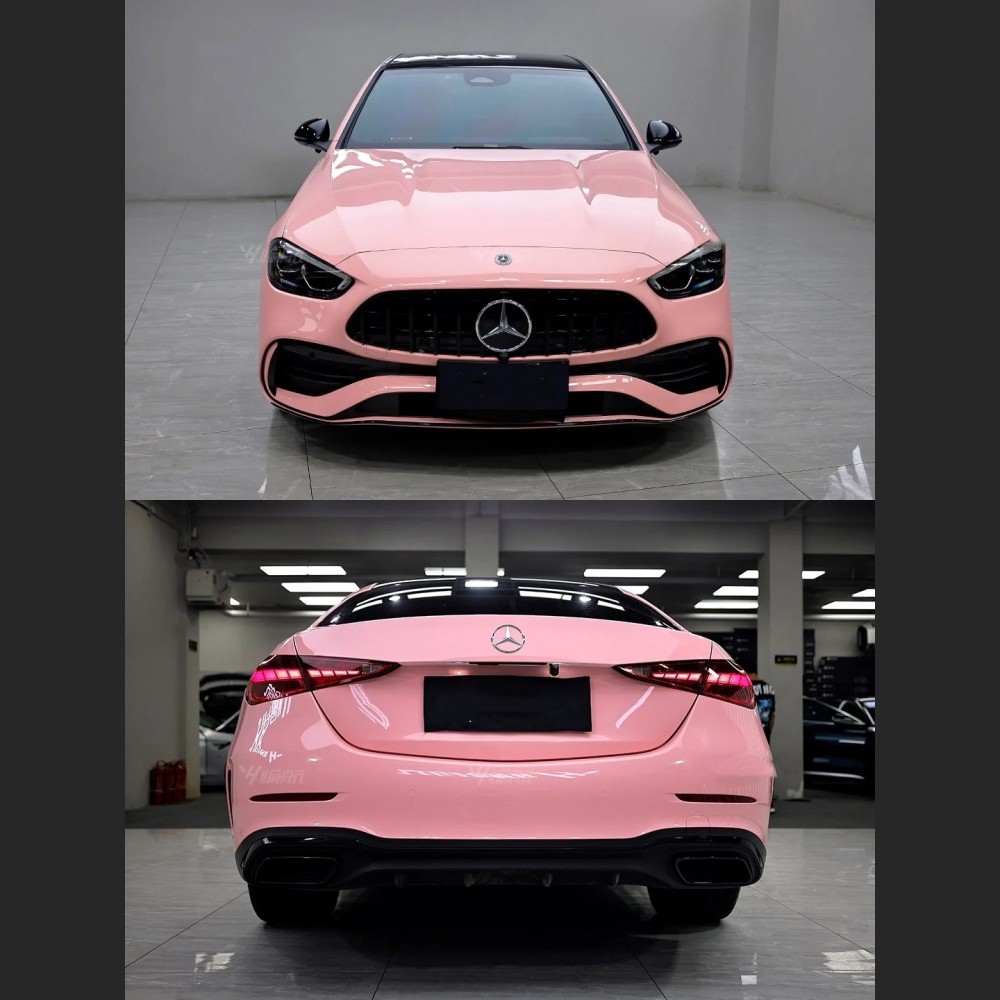 Ravoony Plus PET Gloss Crystal Peach Pink Car Vinyl Wrap