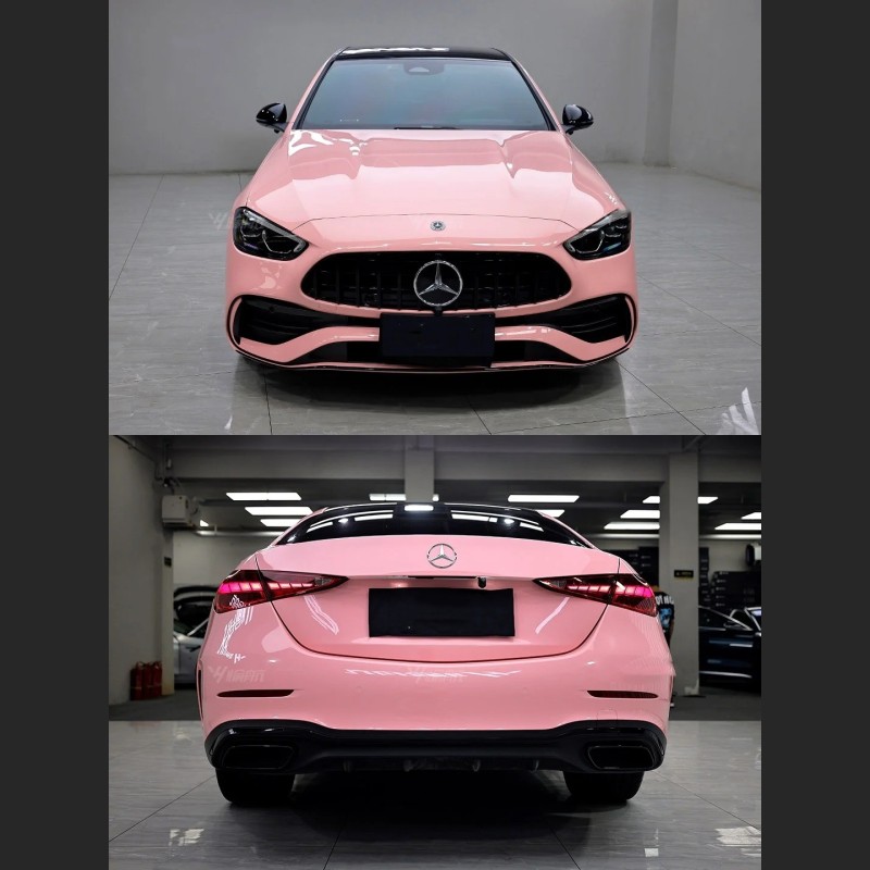 Ravoony Plus PET Gloss Crystal Peach Pink Car Vinyl Wrap